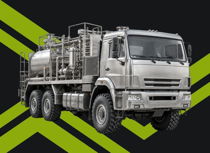 Автоцистерна вакуумная нефтепромысловая АКНС-10 на шасси Камаз 43118-50
